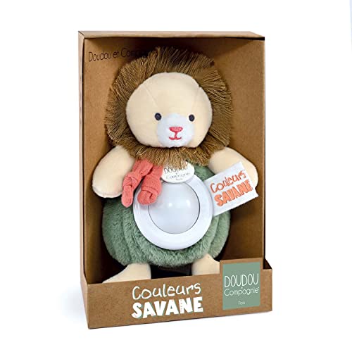 Doudou et Compagnie Farben Savane – Nachtlicht Löwe – Beige – 15 cm – Geschenk zur Geburt – DC4070 von Doudou et Compagnie