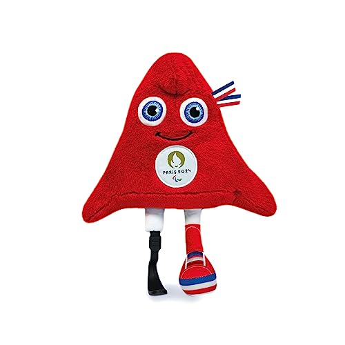 Doudou et Compagnie - Plüschtier Paralympischer Phryge, 25 cm im Beutel – offizielles Maskottchen JO Paris 2024 – rotes Plüschtier der Olympischen und Paralympischen Spiele – Form Phrygische Mütze – von Doudou et Compagnie