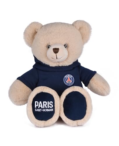 PSG – Plüschtier Bär Maskottchen 50 cm – offizielles Lizenzprodukt Paris Saint-Germain – abnehmbarer Hoodie – Teddybär sehr weich – Geschenkidee Souvenir PSG für Kinder & Fans Fußball – DC4276 von Doudou et Compagnie