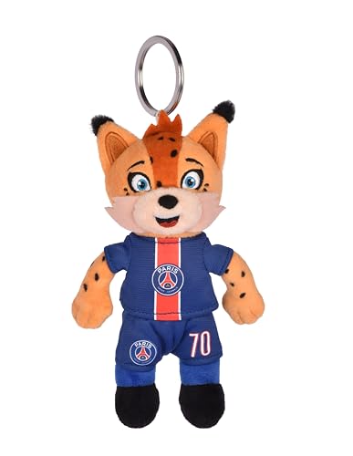 PSG – Schlüsselanhänger Maskottchen Plüsch Germain der Luchs – 15 cm – offizielles Lizenzprodukt – Zubehör Fan Paris Saint-Germain – Geschenkidee Fußball Souvenir Club – Schlüsselanhänger mit von Doudou et Compagnie