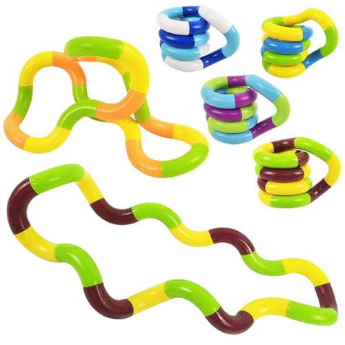 5 Stück Fidget Twister Handspielzeug, Twister Fidget Toy Tangle Fidget, Stressabbau Twister Fidget Toy, Für Kinder, Erwachsene, Tangle Fidget Toy, Verbesserung Der Hand-Augen-Koordination von Doukesh