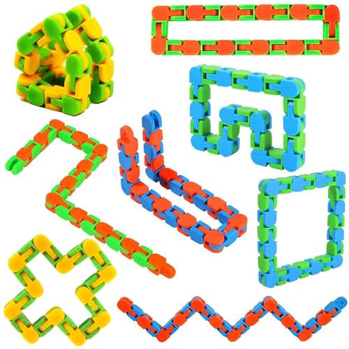 8 Stück 24 Links Wacky Tracks Snap and Click Toy Set, Wacky Tracks Schlange Anti-Stress Ketten Spielzeug, Mitgebsel Kindergeburtstag, Für Stressabbau - Anti-Stress Ketten Spielzeug. von Doukesh