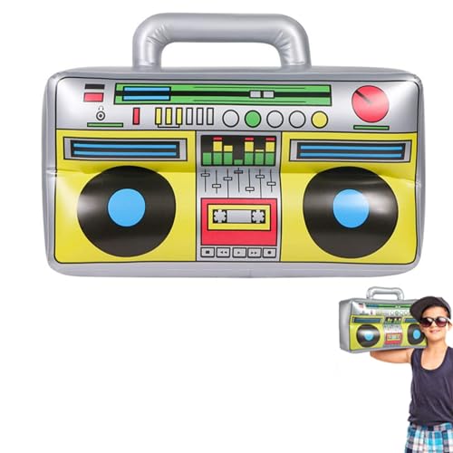 Aufblasbares Radio,Aufblasbarer Retro Ghettoblaster, Aufblasbare Rock Star Toy, Aufblasbar Spielzeug, 80er 90er jahre Dekoration Party, Retro Party Deko für Disco Mottoparty Karneval Outfit 39*28*14CM von Doukesh