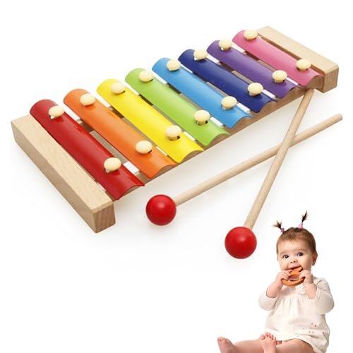 Bunt Xylophon Holz mit Xylophon Schlägel, Xylophon Kinder,Xylophone,Xylophon Baby,Xylophone Baby,Xylophone Instrument,Musikinstrumente für Kinder Kinderspielzeug,Pädagogische Spielzeug Geschenke von Doukesh