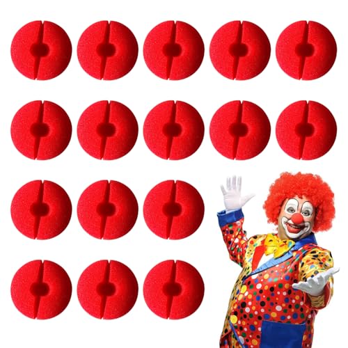 Clown-Nase, Clown Nase Rote Red Foam, Clowns Gekleidete Schwammbälle, Schwamm Clownsnase, Rote Clown-Nasen, Clown Nose Rot Schwamm Nasen, für Halloween Weihnachten Kostüm Karneval Zirkus Party, 16 PCS von Doukesh