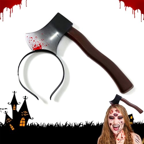 Doukesh Halloween Messer Im Kopf Blutige, Horror Haarschmuck Blutig, Halloween Haarreif Kopf,Kopfschmuck Blutige Axt Im Kopf, Blut Verletzung Horror Klinge Kostüm Scary Karneval Fasching. von Doukesh