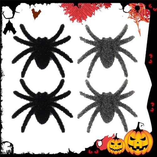 Halloween Spinne Haarige Spinne Realistische Spinne Plastik Spinnen Halloween Fake Spider Gefälschte Spinne Spinne Spielzeug Künstliche Spinne 7 * 7CM Halloween Deko Accessoires von Doukesh