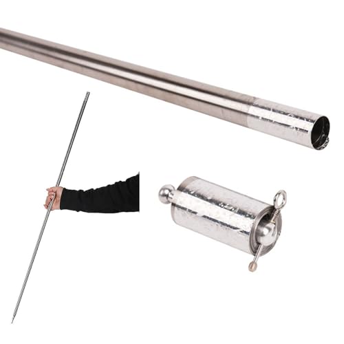 Magischer Zauberstab Metall,Professioneller Zauberstab,Tragbare Ausziehbarer Zauberstab,Metal Magic Wand,Ausziehbarer Zauberstab,Metall Zauberstab für Magier Bühnenleistung,110CM (Silbrig) von Doukesh