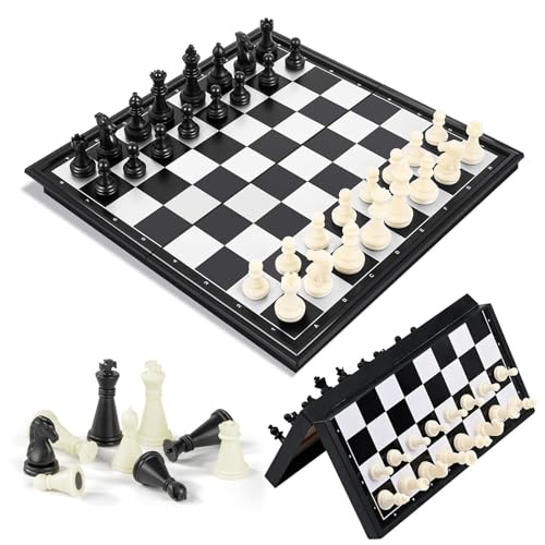 Reiseschach, Schachspiel, Magnetisch Klappbare Schachbrett,Hochwertig Chess Set, Schach Magnetisch Reise Spiel, Folding Schachset Schachfiguren Für Erwachsene (20 × 20 cm) von Doukesh