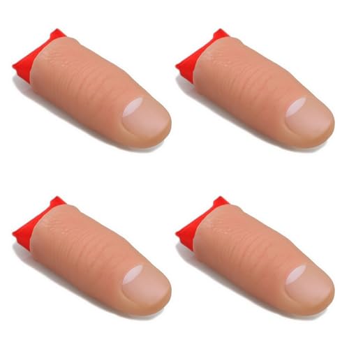 Zauberdaumen,Zauberfinger Finger,Trick Magie Daumenspitze Weich Plastik Finge,Zauberdaumen Trick,Magie Finger Zaubertrick,Finger Zauber Requisiten,Künstliche Daumenspitze,Magische Daumen mit Rot Tuch von Doukesh