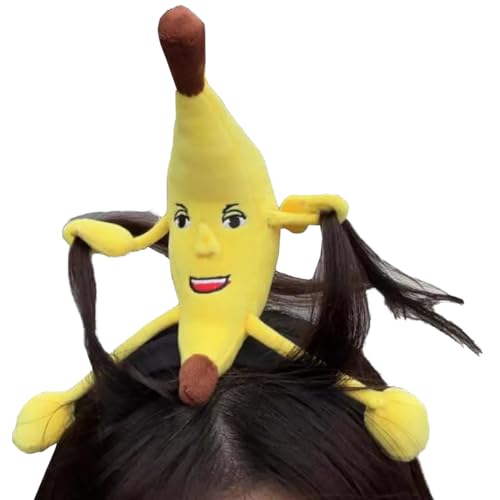 DouxiE 2025 Women's Cute Singing Banana Cartoon Plush Headbands Props Funny Halloween Headwear von DouxiE