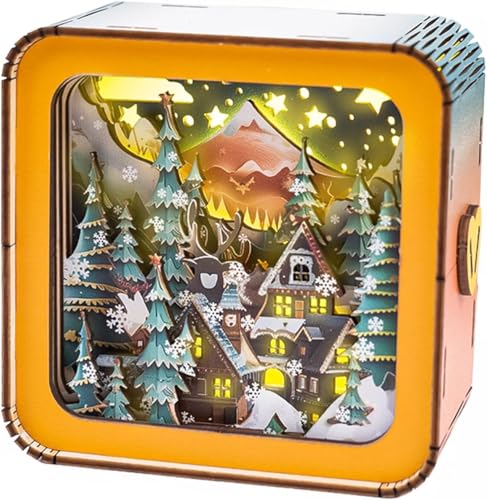 3D Puzzle Nightlight - LED 3D Puzzle Gifts - Canyon Village Atmosphere Puzzle, 3D Wood Puzzles Storybook Nightlight Home Décor for Kids and Adults (C) von Doxenem