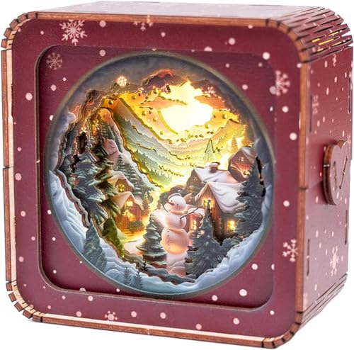 3D Puzzle Nightlight - LED 3D Puzzle Gifts - Canyon Village Atmosphere Puzzle, 3D Wood Puzzles Storybook Nightlight Home Décor for Kids and Adults (F) von Doxenem