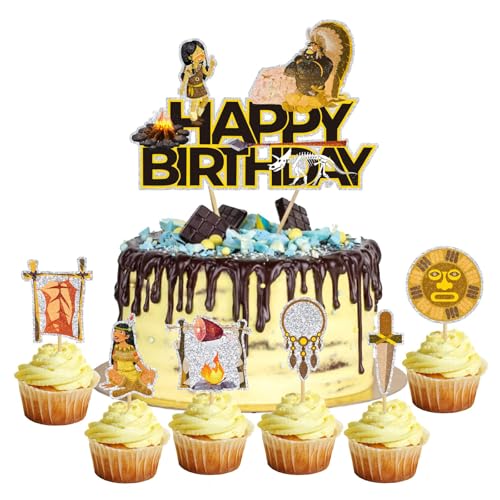 Doyomtoy Cake Topper 13 Stück Camping Themed Happy Birthday Cake Topper,Kinder Cake Topper Kuchen Topper Thema Tortendeko für Geburtstagsparty Dekorati von Doyomtoy