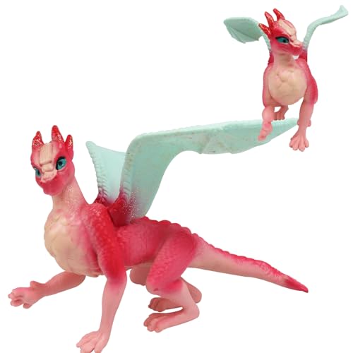 Doyomtoy Drachenfigur,Elfen-Tiermodelle Mini Drachen Kinder Spielzeug,lustiges Fantasy-Spielspielzeug für Jungen,Mädchen für Partygeschenke,Baby-Dusche (Rosa) von Doyomtoy