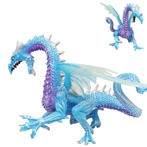 Doyomtoy Eisdrachen-Figur Eisdrache Spielzeug Dinosaurier Modell Drachen Spielzeugfiguren Eisschnee Drache Feuerdrache Fliegender Drache Spielzeug Kindergeburtstag Deko von Doyomtoy