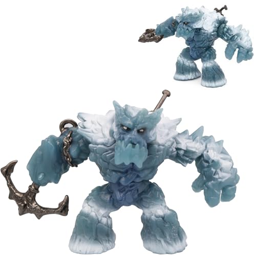 Doyomtoy Eisriese Figur-Frostmonster Ornament für Dekoration Kindergeburtstagspartys Eismonsterpuppe mit Waffen Action Figuren für Mini Schneemonster Kinder Spielzeug von Doyomtoy