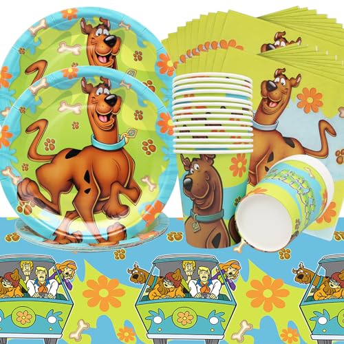 Doyomtoy Gebutstag Deko Partygeschirr,61 Stück Partyzubehör-Set,Kids' Party Plates Servietten Becher Tischdecke für Kindergeburtstag Party Deko Baby Shower-20 Personen von Doyomtoy