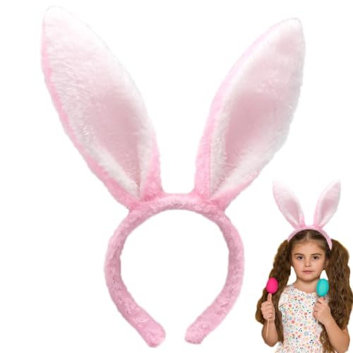 Doyomtoy Hasenohren Stirnband, Hase Ohren Haarbänder Plüsch Hasenohren Haarreif für Ostern Party Hochzeit Geburtstag Kostüm Halloween (Rosa) von Doyomtoy