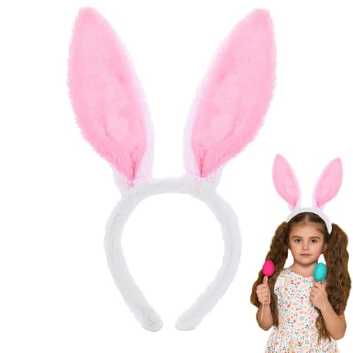 Doyomtoy Hasenohren Stirnband, Hase Ohren Haarbänder Plüsch Hasenohren Haarreif für Ostern Party Hochzeit Geburtstag Kostüm Halloween (Weiß) von Doyomtoy