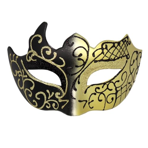 Doyomtoy Maskerade Maske, Venezianische Maske Herren Geheimnisvoll Maskenball Maske Mode Party für Halloween Karneval Party Kostüm Gold von Doyomtoy