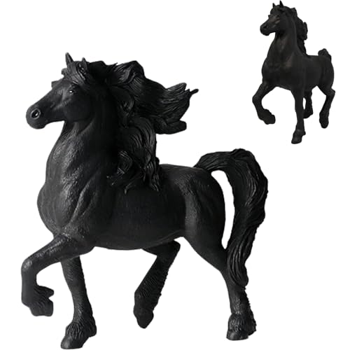 Doyomtoy Pferd Andalusier Hengst, Wildlife Pferd Modelle für Home Decor Tier Ornament Mythologischer Hengst Modell,Bauernhof Garten Hengst Lernspielzeug für Jungen,Mädchen-Schwarz von Doyomtoy