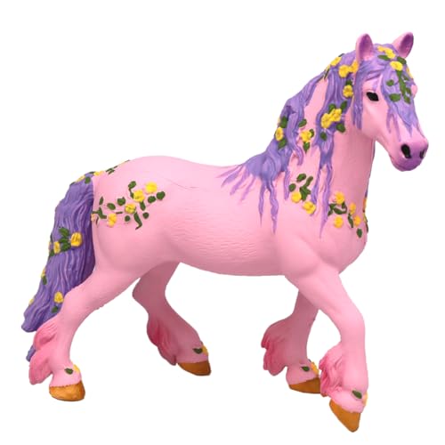 Doyomtoy Pferde Spielfigur Einhorn Figur Blume Elfenpferd Mythische Pegasus Modell Magische Energie Kreatur Rosa Pferde von Doyomtoy