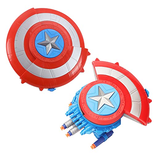 Super Hero Dress Up Disfraz de Los Vengadores Capitán América Shield Launcher, Escudo de expulsión, juguete de lanzador de balas, juguete para Cosplay, Regalo para niños… von Doyomtoy