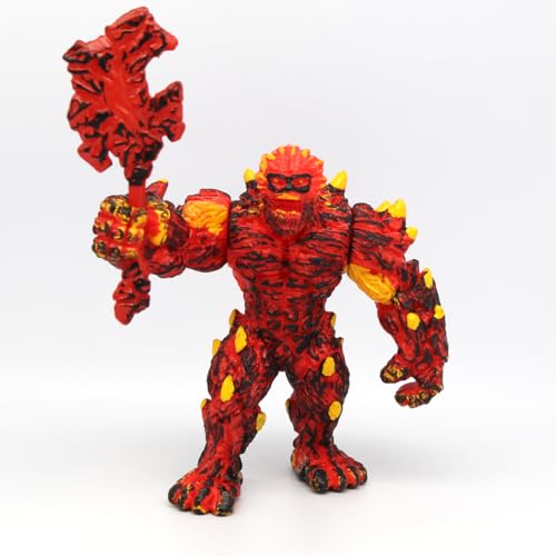 Doyomtoy Warcraft Schlacht Lavadämon Spielfigur Lava-Golem mit Waffe Mythische Modell Magische Energie Kreatur Action-Figur -Kindergeburtstagsgeschenke von Doyomtoy