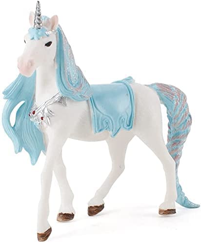 Doyomtoy Einhorn Spielfigur Meereseinhorn Familie,Regenbogeneinhorn,Mythische Pegasus Einhorn Modell Magische Energie Blaues Einhorn mit Halskette von Doyomtoy