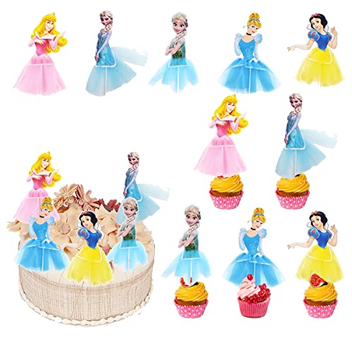 Tortendeko Prinzessinnen Cake Toppers Meerjungfrau Kuchen Dekoration Geburtstag Princess Tortendeko Geburtstag Mädchen Kuchen Topper 10 pcs von Doyomtoy