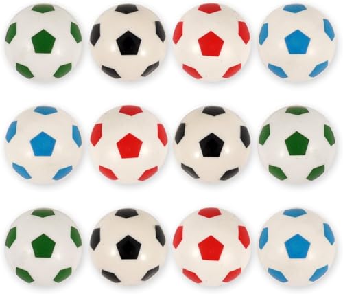 DOZER 12 x Fußball-Bälle für Kinder zum Geburtstag von Jungen und Mädchen / Partytüten / Kindergeburtstag / Gummiball / Bouncy Ball / Fußball Party Bouncy Ball Set von Dozer