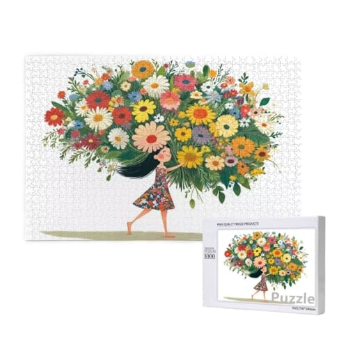 Puzzle 1000 Teile Erwachsene, Blume Puzzle MäDchen Muster Design, Groß Holz Jigsaw 75x50cm Size mit Geschenkboxverpackung for Wanddeko Wohnzimmer, Geschenke für Frauen, Geschenke für Männer,Model683 Puzzle 1000 Teile Erwachsene, Blume Puzzle MäDchen Muster Design, Groß Holz Jigsaw 75x50cm Size mit Geschenkboxverpackung for Wanddeko Wohnzimmer, Geschenke für Frauen, Geschenke für Männer,Model683 von Dozsconz