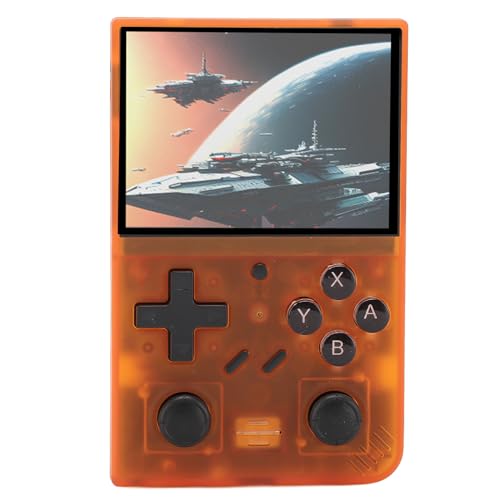 Dpofirs Retro-Spielekonsole, Tragbare Videospielkonsole mit 3,5-Zoll-IPS-Bildschirm und Zwei 3D-Joysticks, 3000-mAh-Akku, für Spaß mit der Familie und Freunden (ORANGE) von Dpofirs