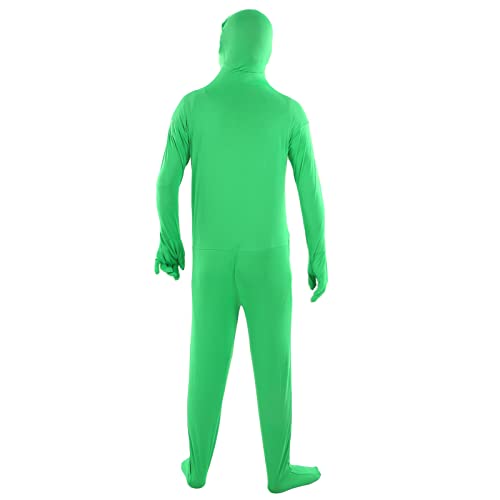 Dpofirs Fotografie Grüner Chromakey Bodysuit, Unisex Spandex Stretch Kostüm für Erwachsene Disappearing Man Body Suit, Grüner Ganzkörperanzug für Green Screen Fotografie Foto Video (170cm) von Dpofirs