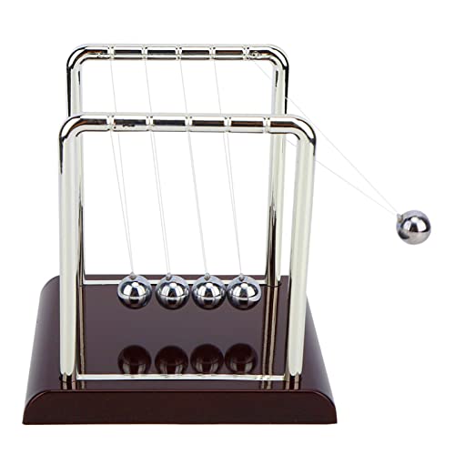 Newton Cradle, Klassiches Newton Kugelspiel Newton Pendel, Balance Pendel Ball Spielzeug, Physik Deko für Schreibtisch, Pendelball Dekoration(M) von Dpofirs