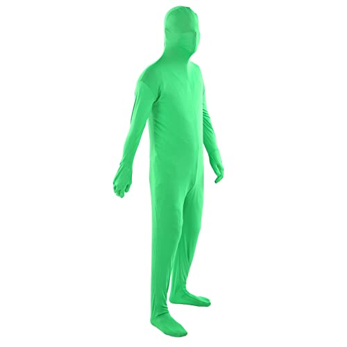 Photography Grüner Chromakey-Bodysuit, Uni, Spandex, Stretch, Erwachsenenkostüm, Zentai verschwindender Mann, Bodysuit, grüner Body für Greenscreen, Fotografie, Foto-Video (170 cm) von Dpofirs