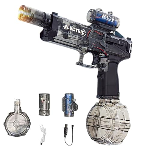 Ultimate Battle Blaster, Aqua Combat Light Blaster, motorisierte Wasserpistole mit großer Reichweite, interaktiver Beleuchtung, ergonomischer Griff, automatische elektrische Wasserblaster für von Dpptgh