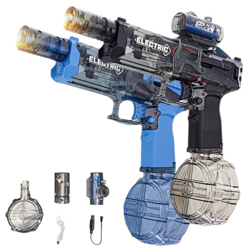 Ultimate Battle Blaster, Aqua Combat Light Blaster, motorisierte Wasserpistole mit großer Reichweite, interaktiver Beleuchtung, ergonomischer Griff, automatische elektrische Wasserblaster für von Dpptgh