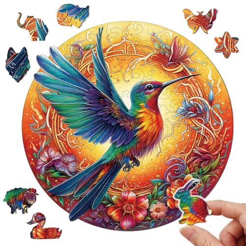 Dr. MUYA® Holzpuzzle Erwachsene, Vogel Holzpuzzle, 35 x 35 cm, Unregelmäßiges Einzigartiges Puzzle mit Tierform Puzzleteile, Wooden Puzzle mit Geschenkbox von Dr. MUYA