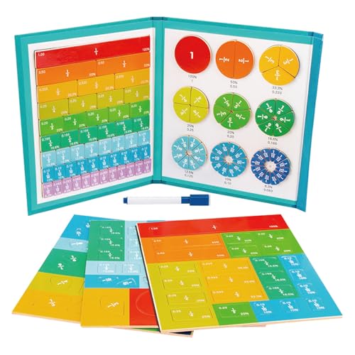 Dr. MUYA® Magnetisches Bruchrechnen Material 5 6 7 8 9 Jahre, Magnet Mathe Spiel, Magnetisches Mathematik Set, Brüche Lernen Magnet, Montessori Spielzeug, Geschenk für Kinder Einschulung Grundschule von Dr. MUYA