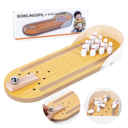 Dr. MUYA® Tischbowling, Mini Bowlingbahn, Bowlingkugel, Kegelspiel für Kinder, Tischspiele, Büro Spielzeug, Geschicklichkeitsspiele Erwachsene, Spielzeug ab 3 Jahre, Geschenk Erwachsene Kinder von Dr. MUYA