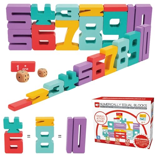 Dr. MUYA® Spielzeug ab 3 4 5 6 Jahren, Montessori Spielzeug ab 3 Jahre, Kinderspielzeug ab 3 Jahre, Zahlenbausteine, Holzbausteine Bauklötze, Geschenke für Mädchen Jungen Kinder von Dr. MUYA