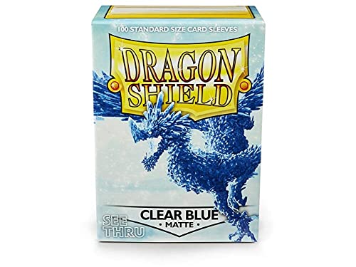 Dragon ART11033 Shield Standard Sleeves Kartenhhüllen, Matte Clear Blue von Dragon Shield