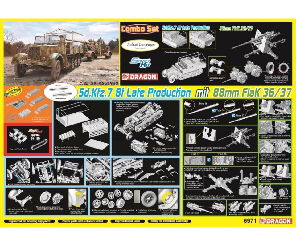 Sd.Kfz.7 8t Halftrack - Late Production - 88mm FlaK von Dragon