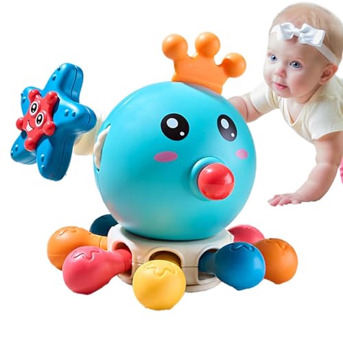 Dranng Baby sensorisch Pull String Spielzeug, Baby Pull String Spielzeug - Octopus kauen Spielzeug,Netter Sound -, Fahrzeugfahrtsaktivität für Autositze, Feinmotor -Spiel von Dranng