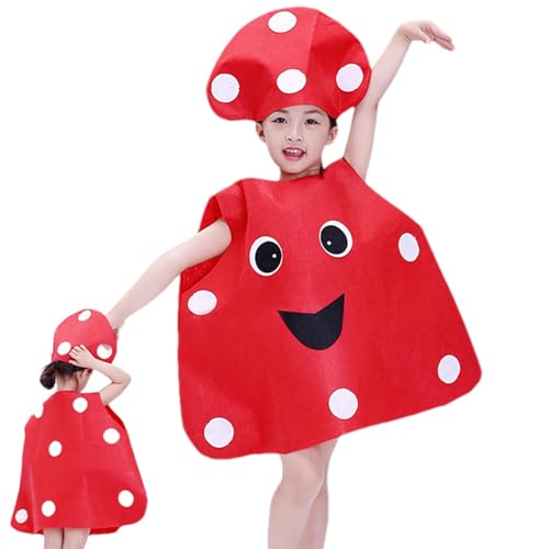 Dranng Bühnenkostüme für Mädchen, Kinderspiel-Outfits - Obst-Gemüse-Cosplay-Kostüm-Outfit mit Hut,Kindertag-Aufführungskostüm, kreatives Tanzoutfit für Halloween-Karneval, Schulaufführung von Dranng