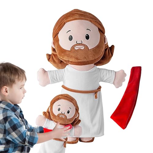 Dranng Gefüllte Jesus-Plüschpuppe, Jesus-Plüschtier - Cartoon Jesus Puppe Wurfkissen Spielzeug,Dekokissen mit exquisiter Stickerei für Couch, Wohnzimmer, Spielzimmer, Kinderzimmer, Schlafzimmer von Dranng