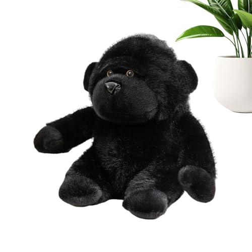 Dranng Gorilla-Plüschtier,Plüsch-Gorilla-Stofftier - Schwarze Gorilla-Puppe,Weiches Stofftier, süßer schlafender Begleiter, Gorilla-Plüschtiere für Sofa, Zimmer, Auto von Dranng