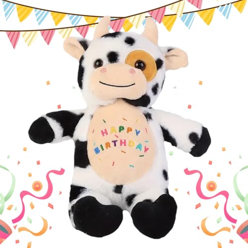 Dranng Hochlandkuh Stofftier,Gefüllte Hochlandkuh | Alles Gute zum Geburtstag Umarmungskissen Tierplüschtiere Spielzeug Plüsch | Realistische Kuh-Kuscheltiere, Schottische Kuh-Plüsch, von Dranng